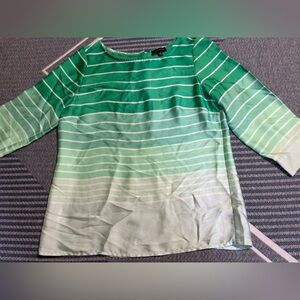 💘5 for $25 / Green and White Stripped Long Sleeve Blouse
